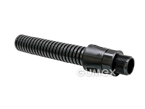 Koncovka pre plastové káblové chráničky Adaptalok A priama pre chráničky PAL/PF/PAT, 13mm, vonkajší závit PG 9, IP66, PA6, -50°C/+120°C, čierna